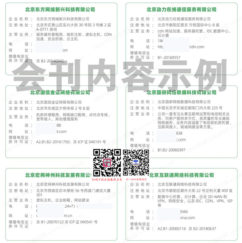 2024全国互联网数据中心IDC企业名录大全