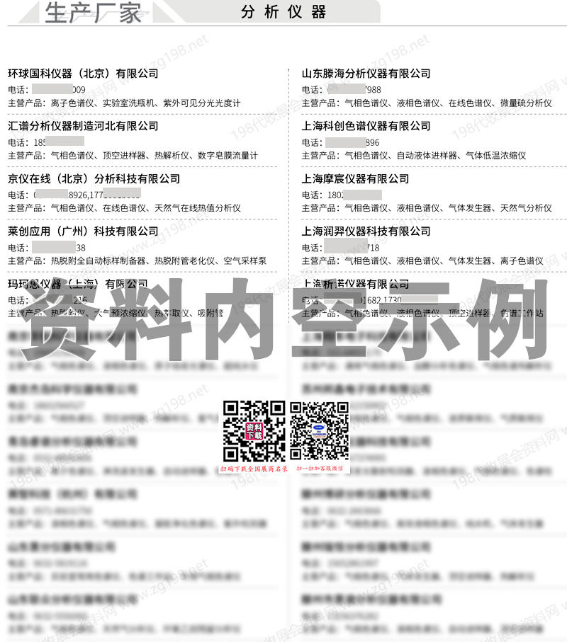 2025年全国仪器企业供应商名录